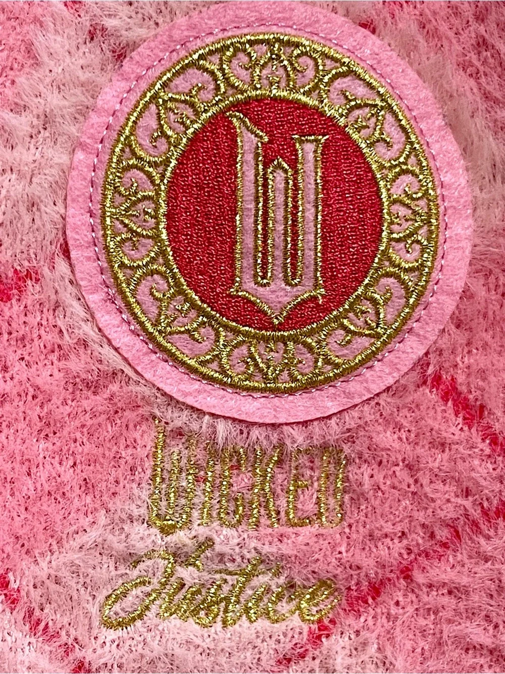 Justice Girls' 10 Wicked Pink Fuzzy Argyle sweater Cardigan button up Jacket